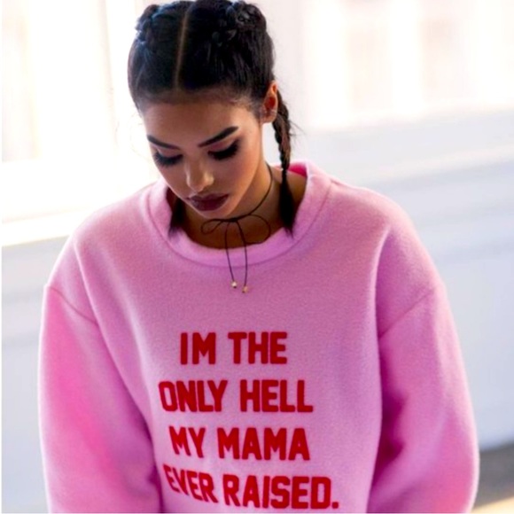 Daydream Nation Fleece Sleep Shirt, "I'm The Only Hell My Mama Ever Raised." - Picture 2 of 8